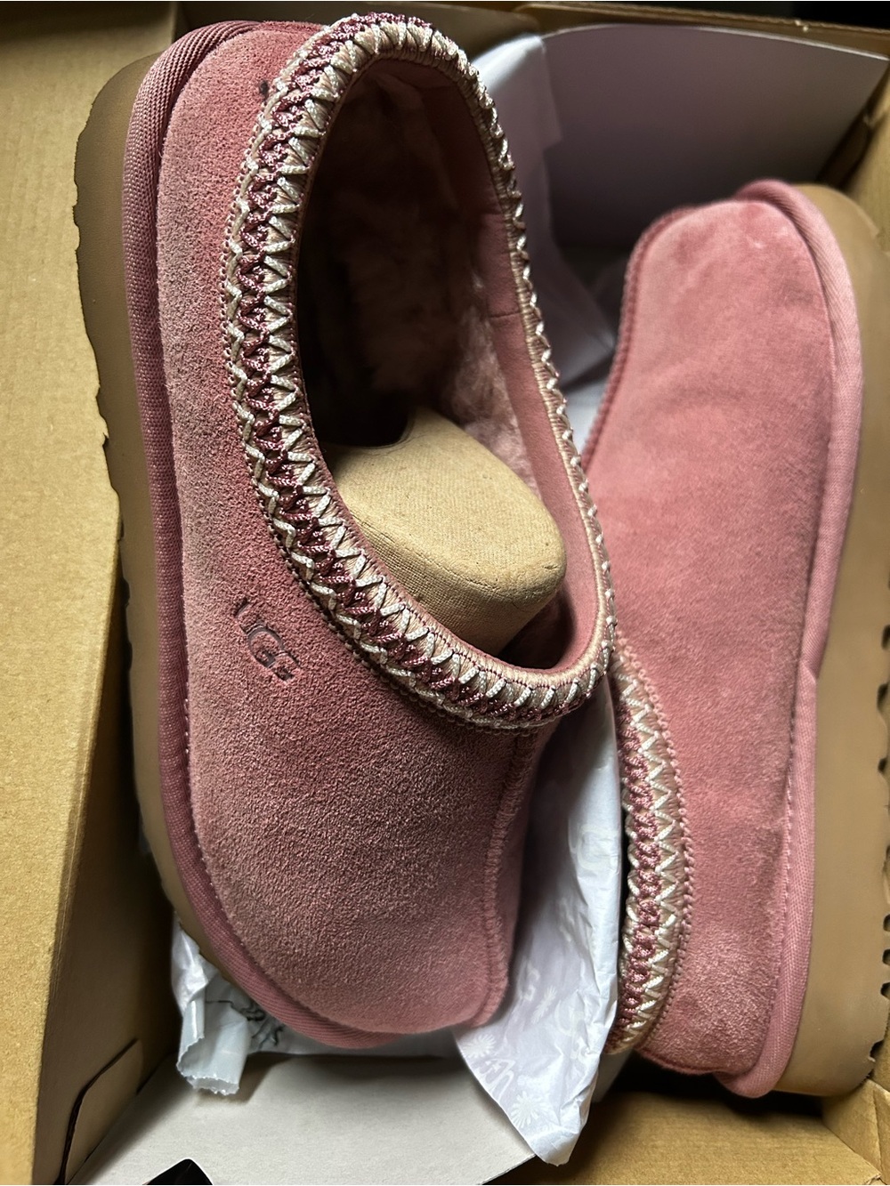 UGG Women's Tasman Slip-On Slippers in Rose Suede